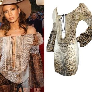 Roberto Cavalli 2001 silk tunic dress